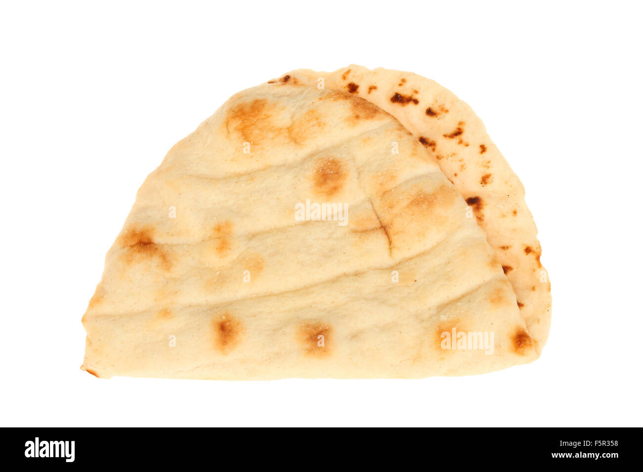Folded flatbread isolated against white Stock Photo Alamy