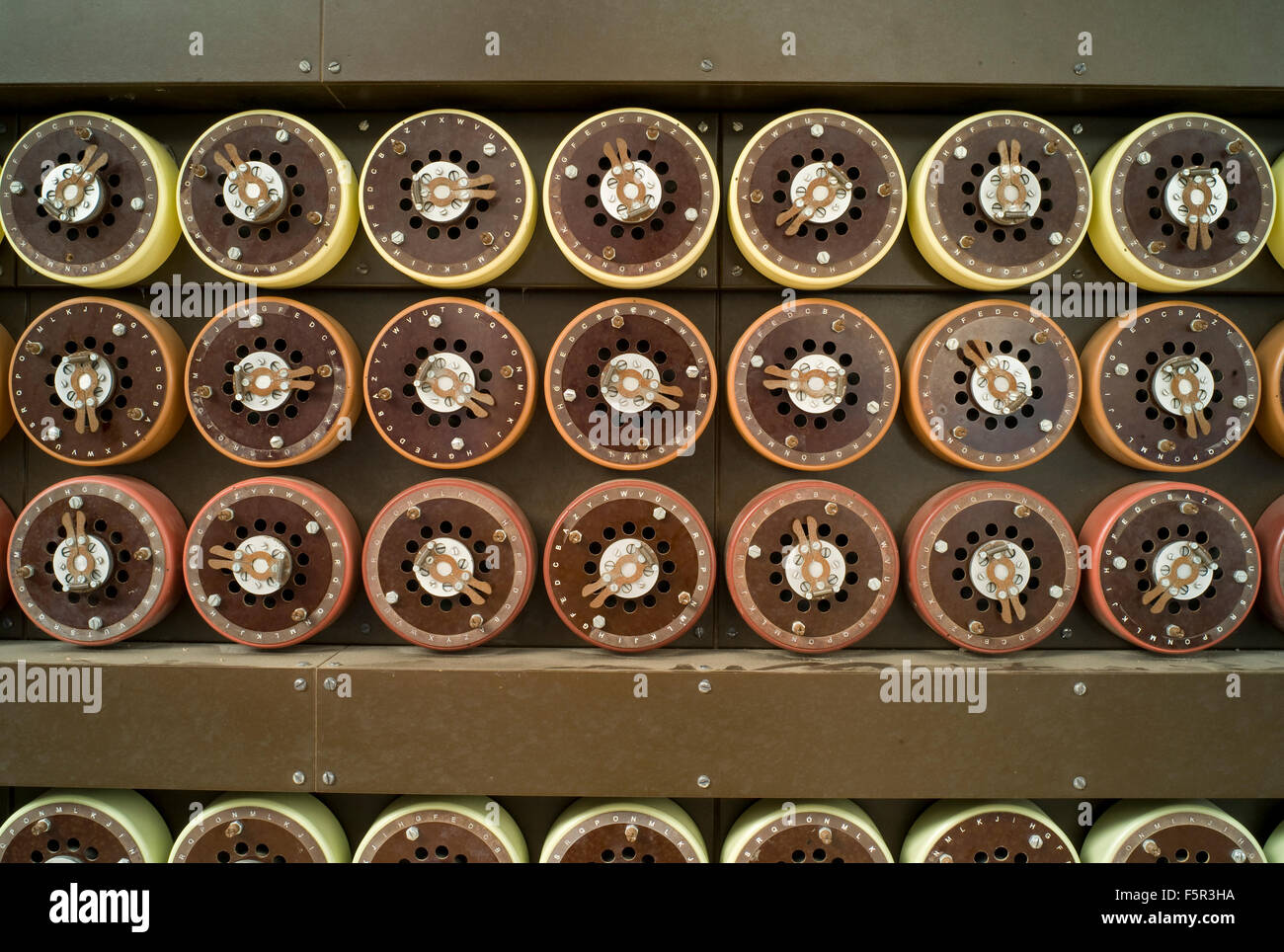Bletchley Park bombe code cracking machine used to break the German military Enigma codes in WWII - recreated for a film as no originals exist. Stock Photo