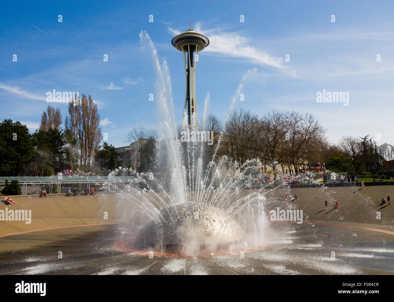 Fountains in downtown Seattle Stock Photo Alamy