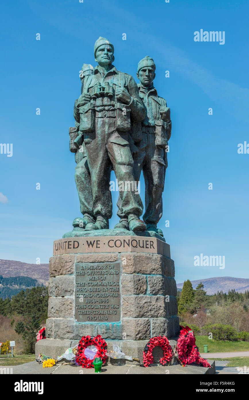 Commando Memorial is a Category A listed monument in the United Kingdom, dedicated to the men of the original British Commandos Stock Photo