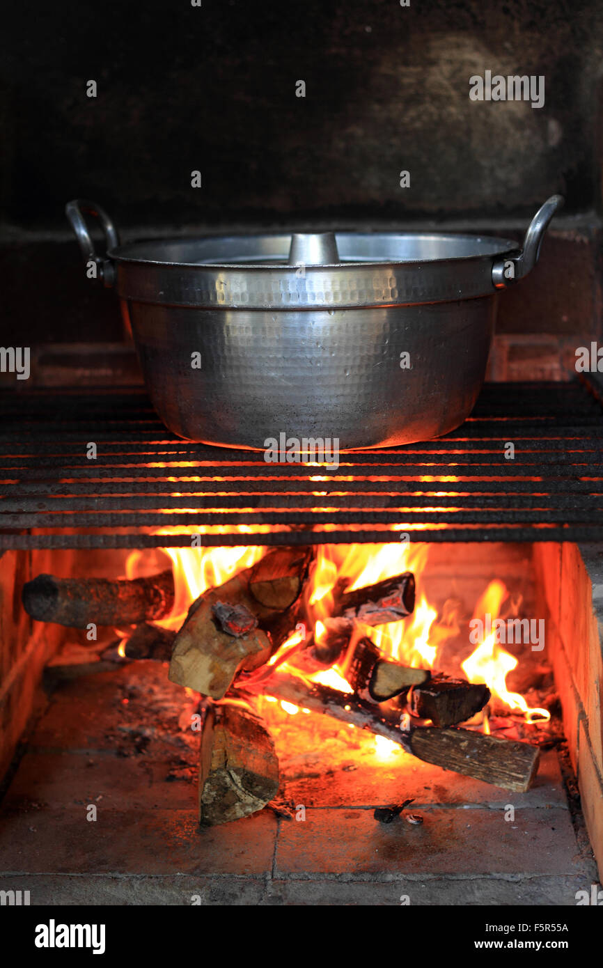 Cookig fire of Camp Stock Photo - Alamy