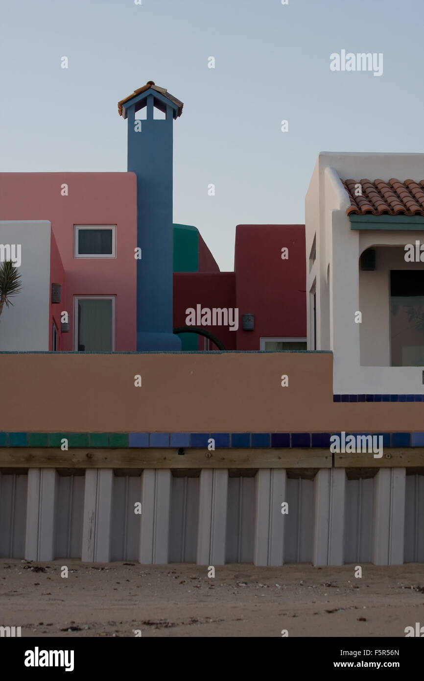 Pastel beach house in Rocky Point Mexico Stock Photo Alamy