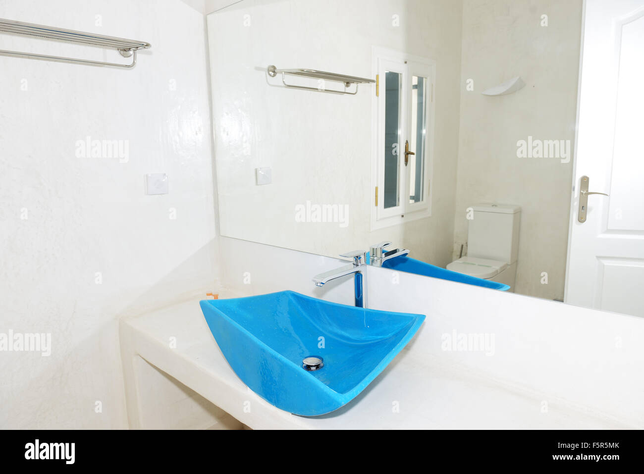 The bathroom in luxury hotel, Santorini island, Greece Stock Photo Alamy