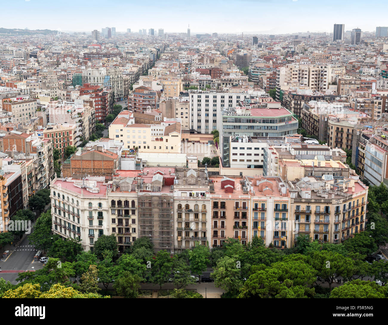 Aerial view of Barcelona city Stock Photo Alamy