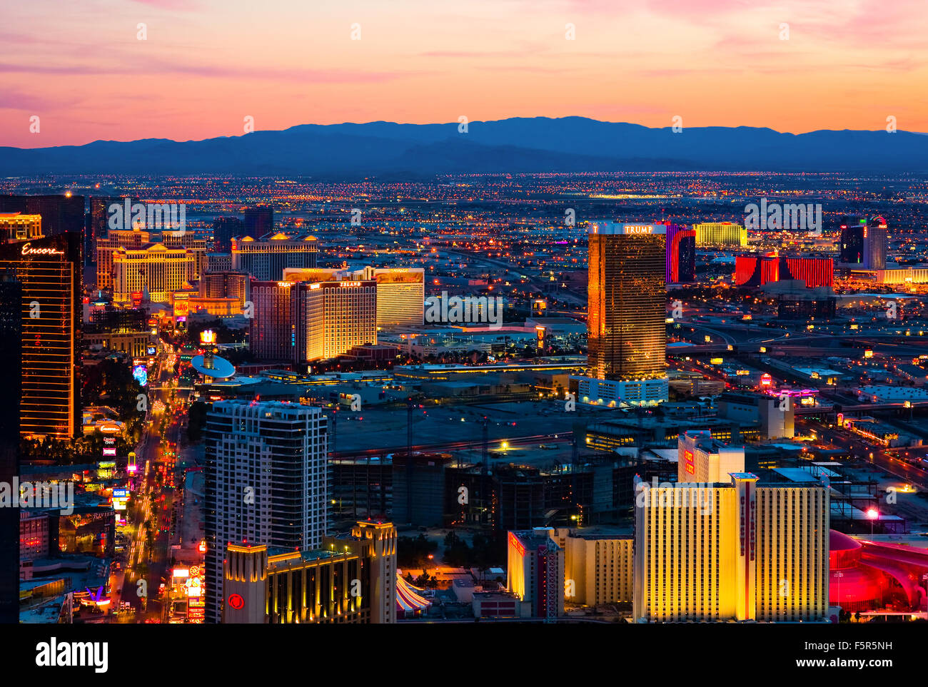 An aerial view of Las Vegas Stock Photo