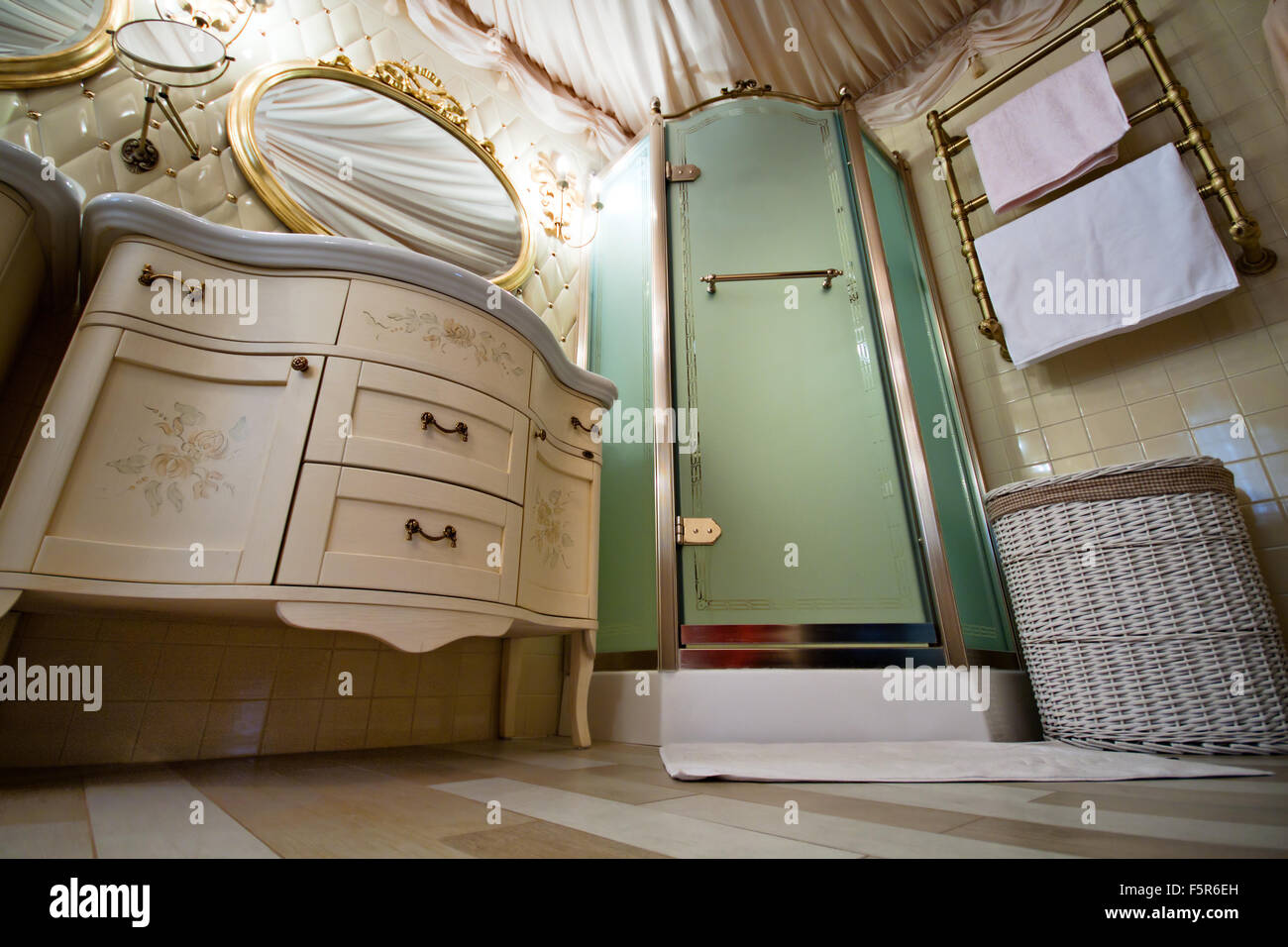 Interior of luxury vintage bathroom in resort apartment Stock Photo - Alamy