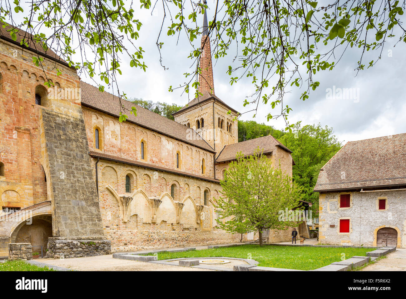 Romainmôtier Priory, Orbe, Canton de Vaud, Switzerland, Europe. Stock Photo