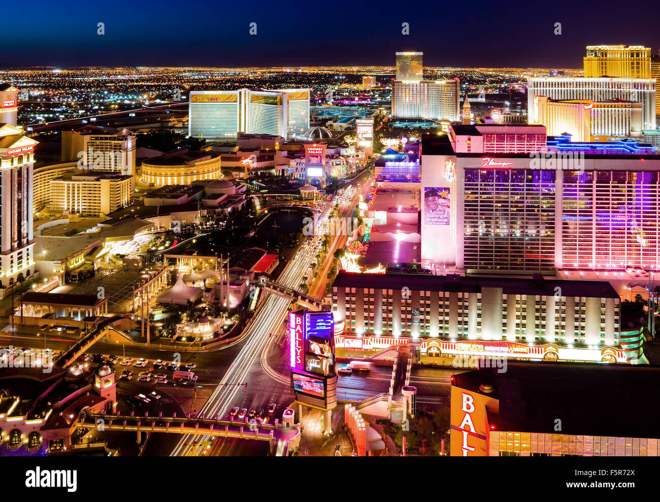 Las Vegas strip at night Stock Photo Alamy