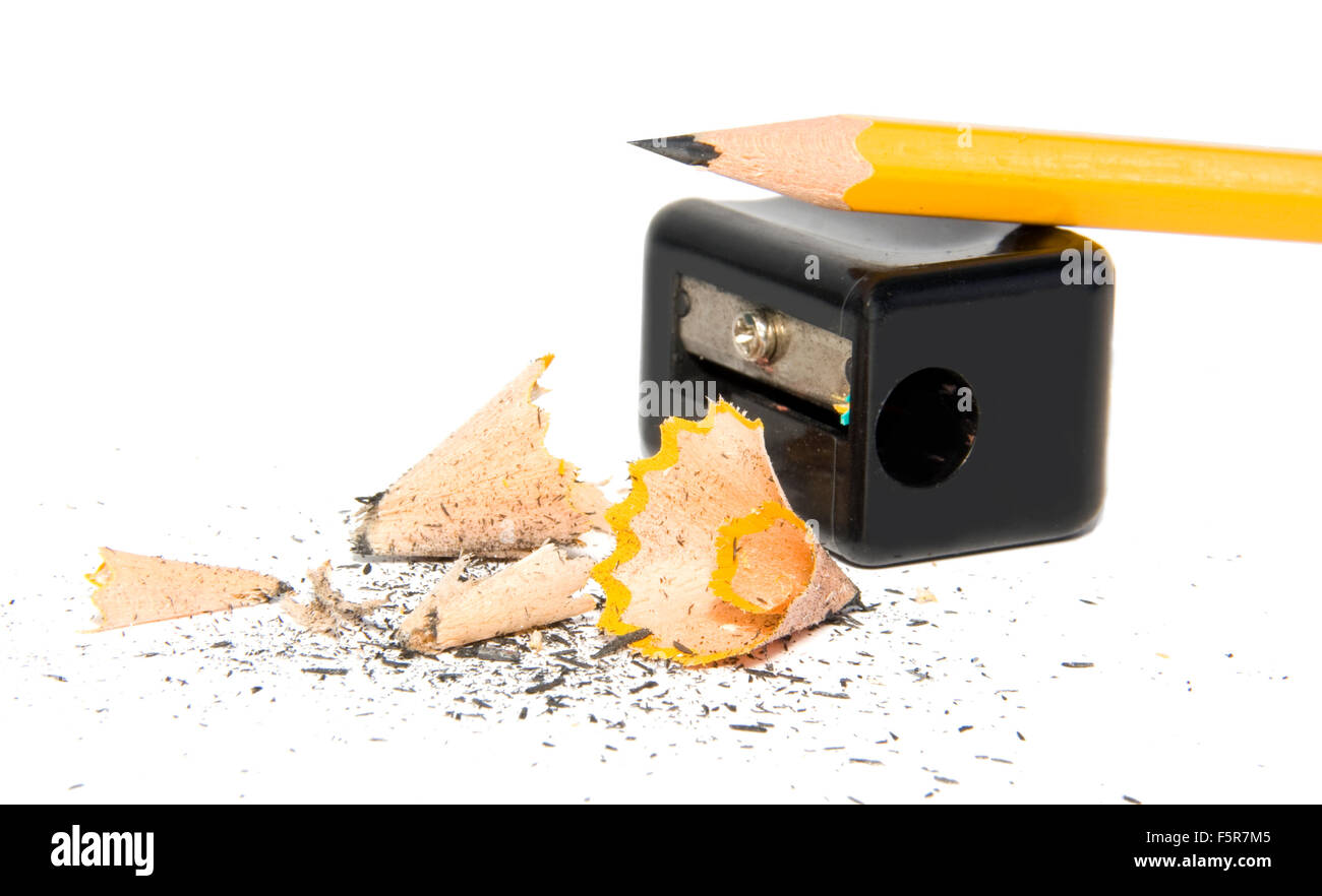 sharpening the pencil closeup macro Stock Photo Alamy