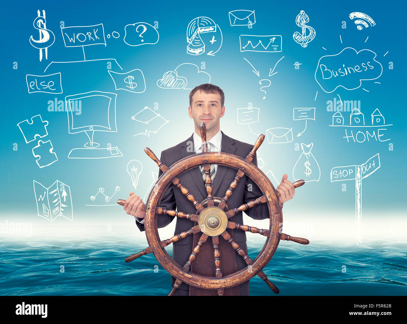 Smiling man steering wheel hi-res stock photography and images - Alamy