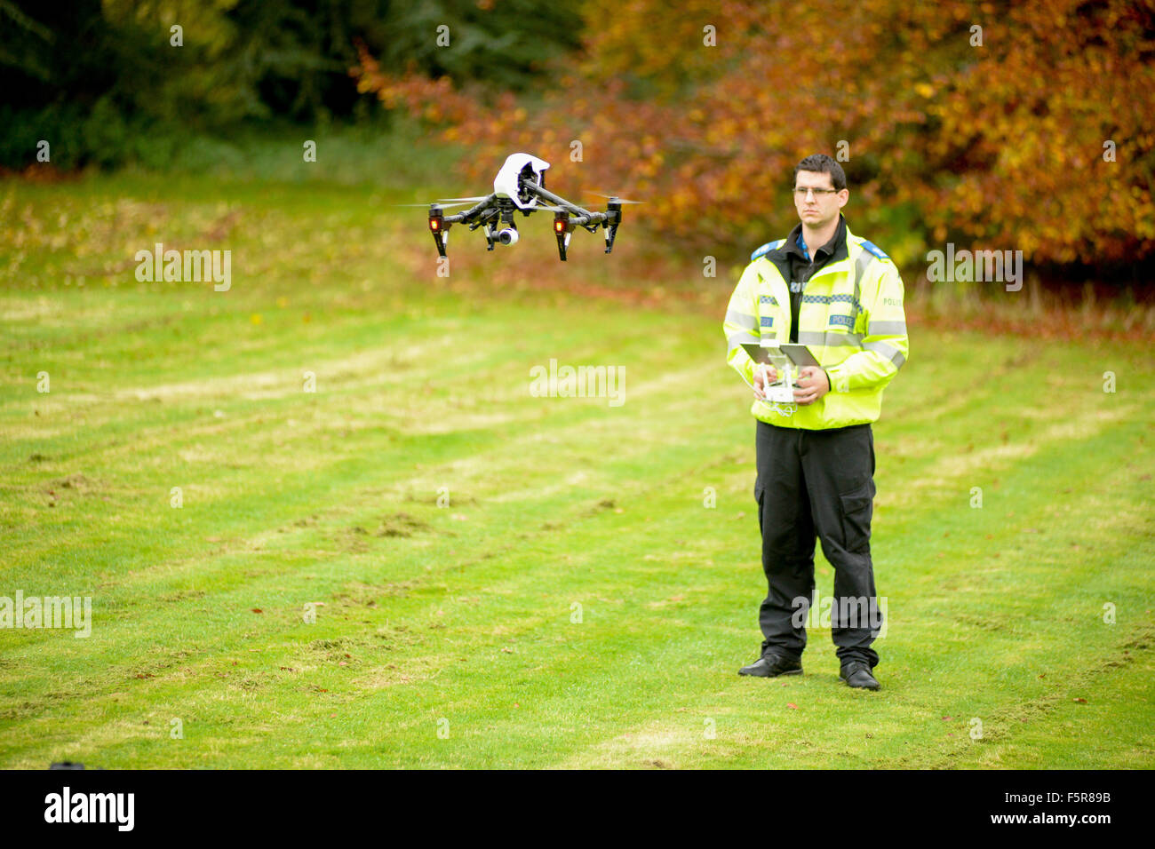 Police demonstration of the use of 'Drones' within the police force. Warwickshire Police HQ