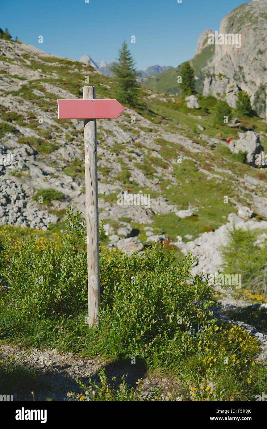 Direction sing on a trail Stock Photo - Alamy