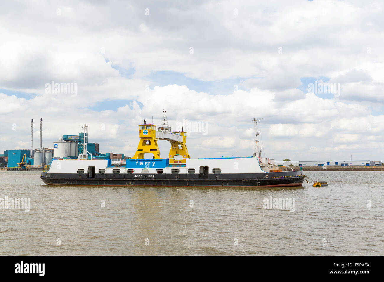 The Woolwich Car Ferry John Burnes on the River Thames, London, England
