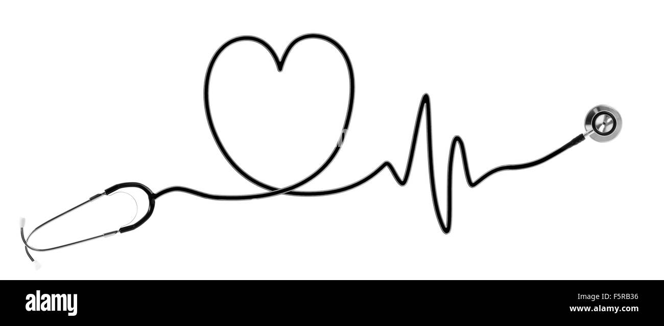 Stethoscope heart Black and White Stock Photos & Images - Alamy