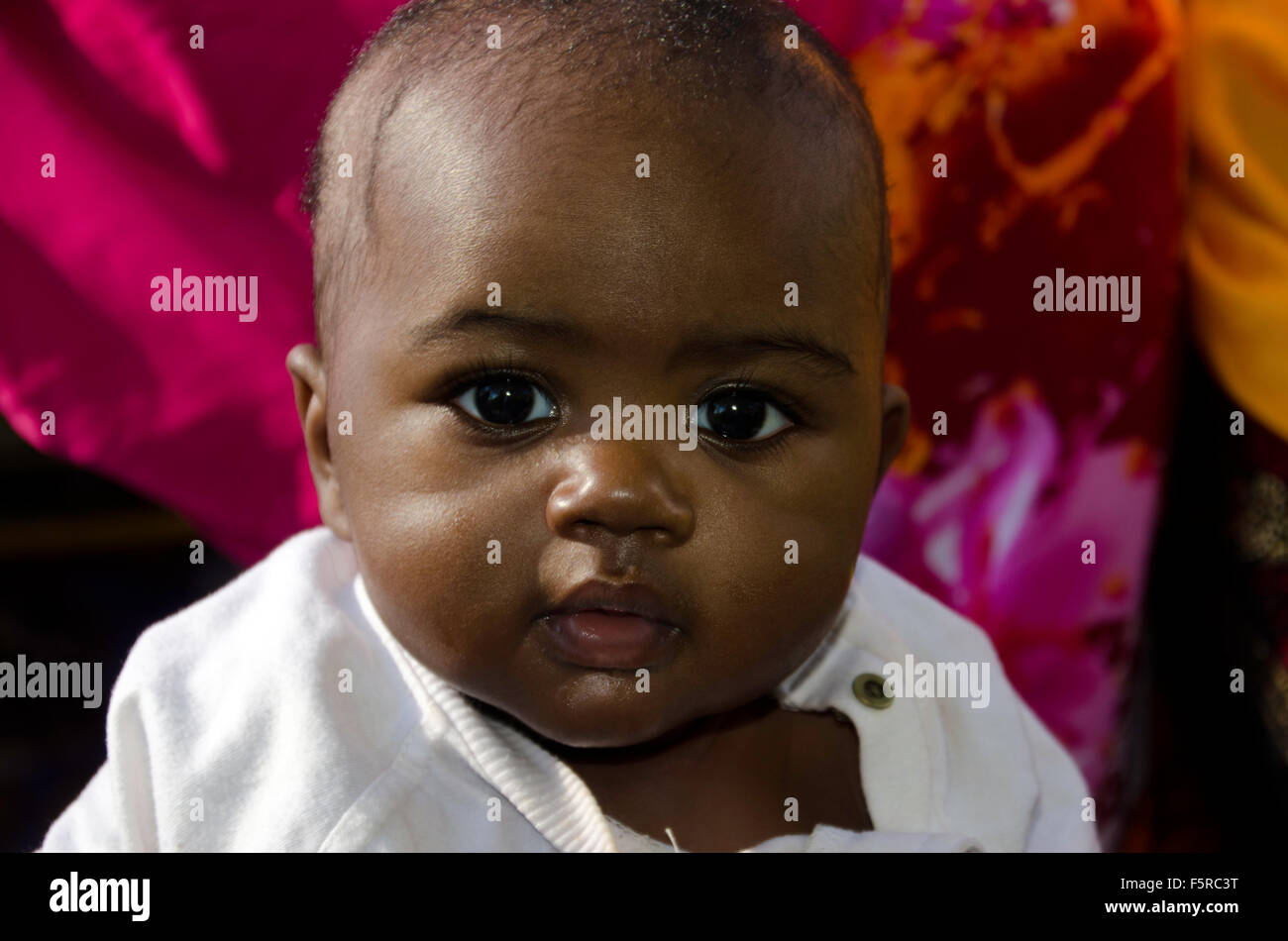 Somali Bantu infant at Community Harvest festival, New Gloucester, Maine, USA Stock Photo