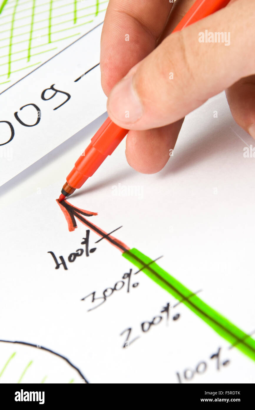 Drawing business diagram Stock Photo