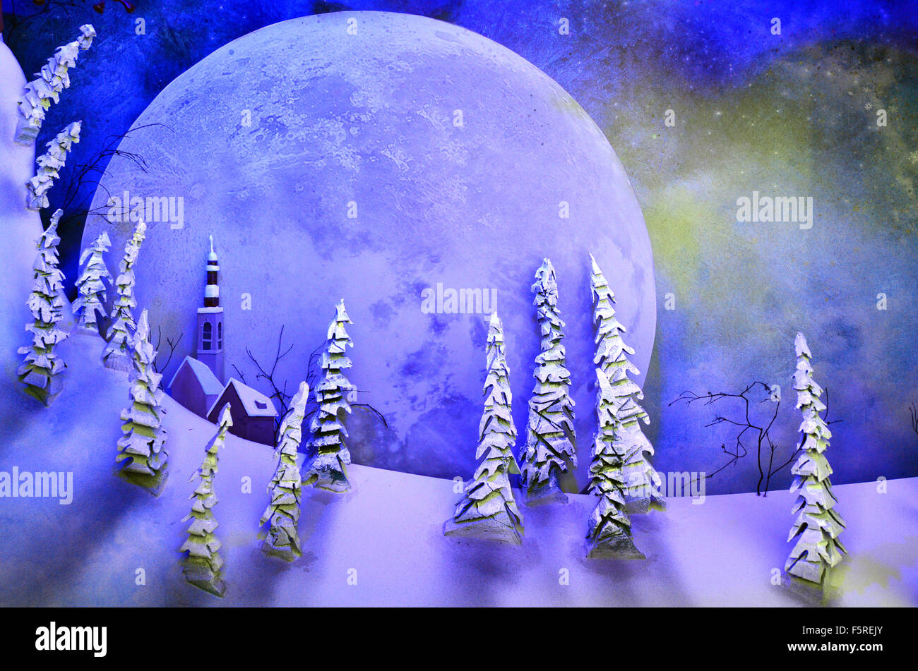 pic Moon Fantasy Landscape Backgrounds https www alamy com stock photo background of full moon rising over fantasy landscape of snow and 89641523 html