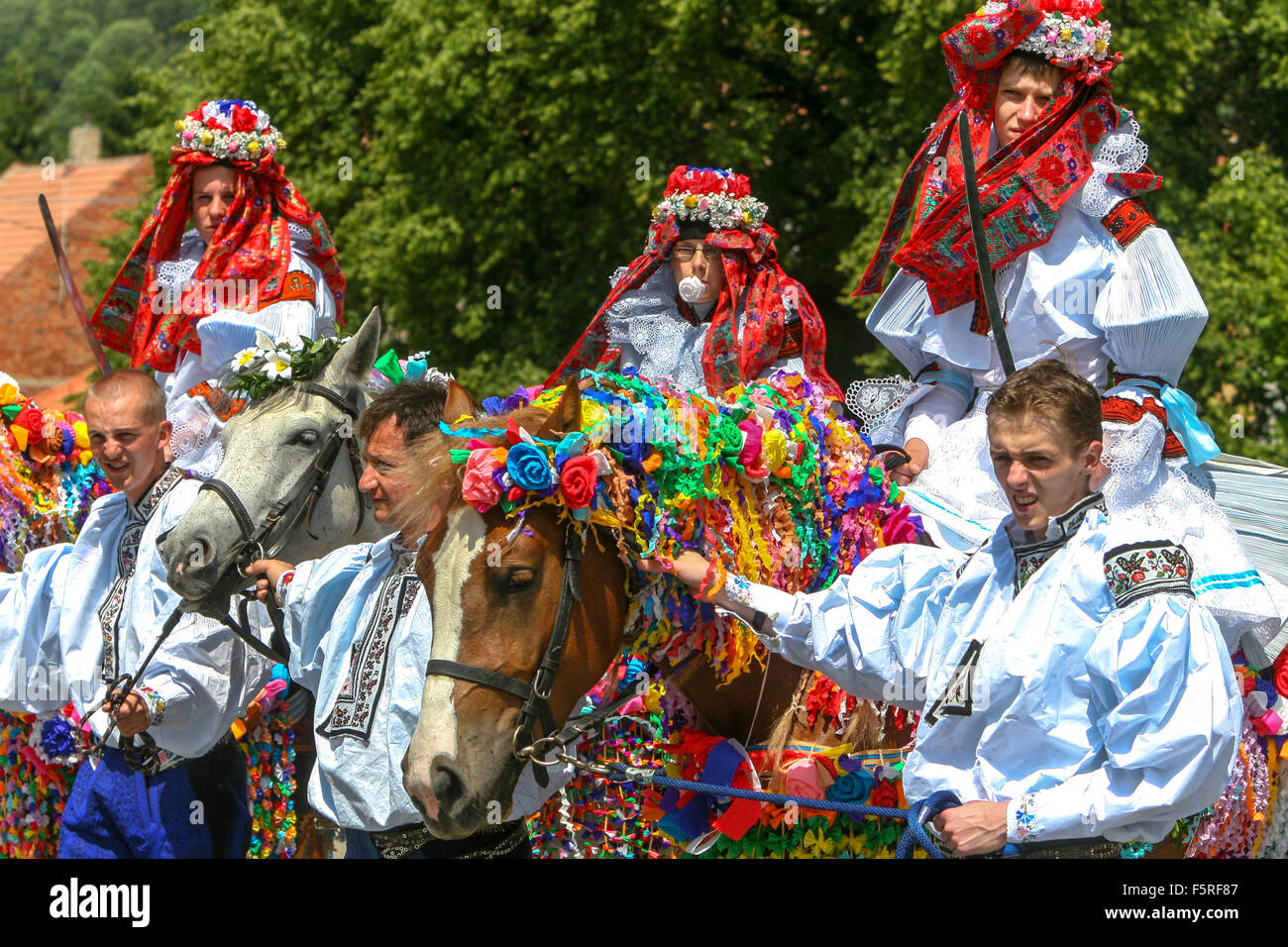 The Ride of the Kings. Traditional folklore festival, Vlcnov, UNESCO