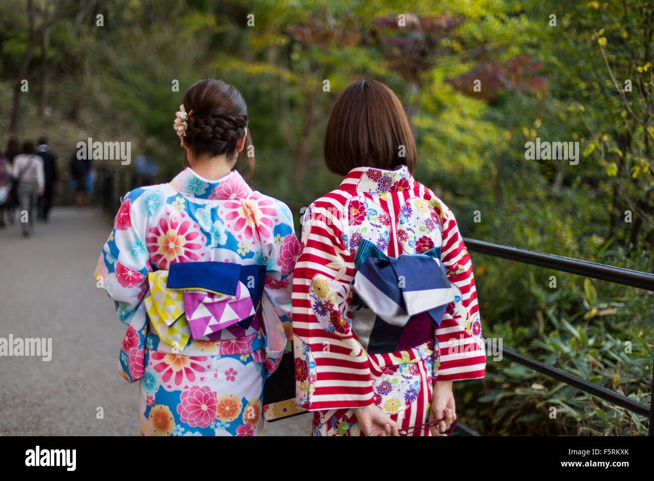 Japanese women in Kimono Stock Photo