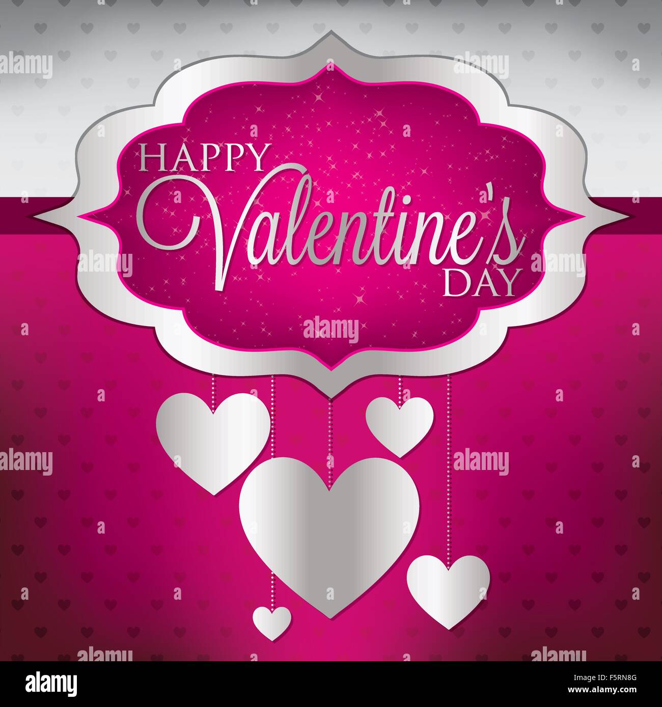 Hanging heart Valentine's Day card in vector format Stock Vector Image ...