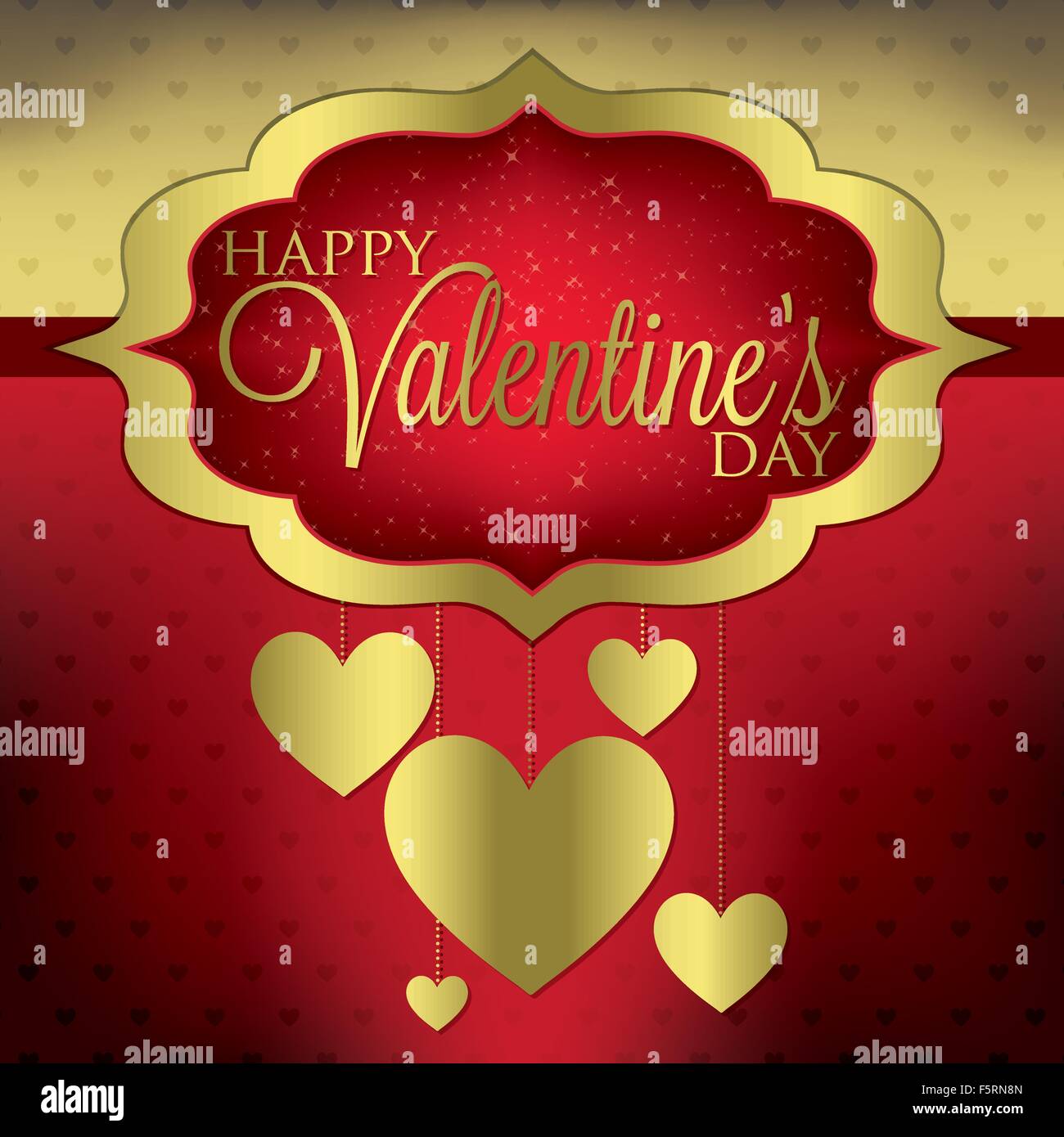 Hanging heart Valentine's Day card in vector format Stock Vector Image ...