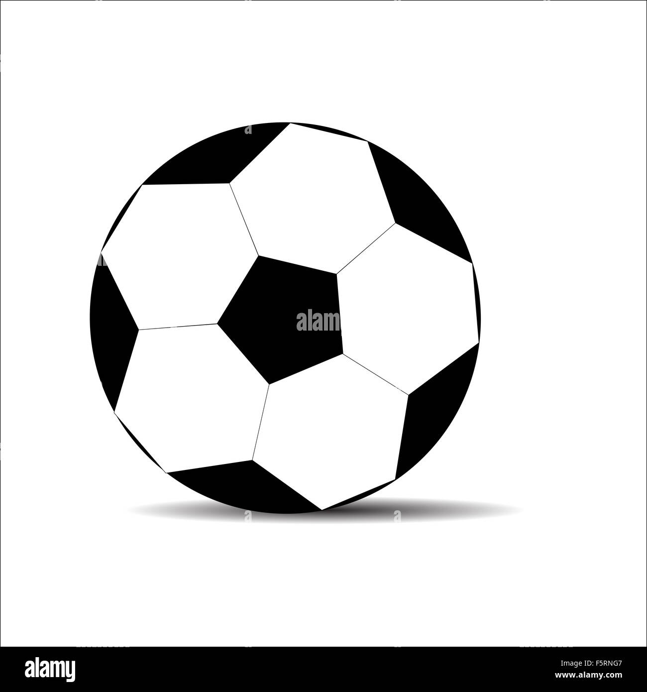 Soccer ball black white. Sport football game, sphere play competition. Vector art design abstract unusual fashion illustration Stock Photo