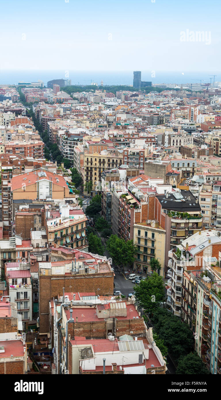 Aerial view of Barcelona city Stock Photo - Alamy