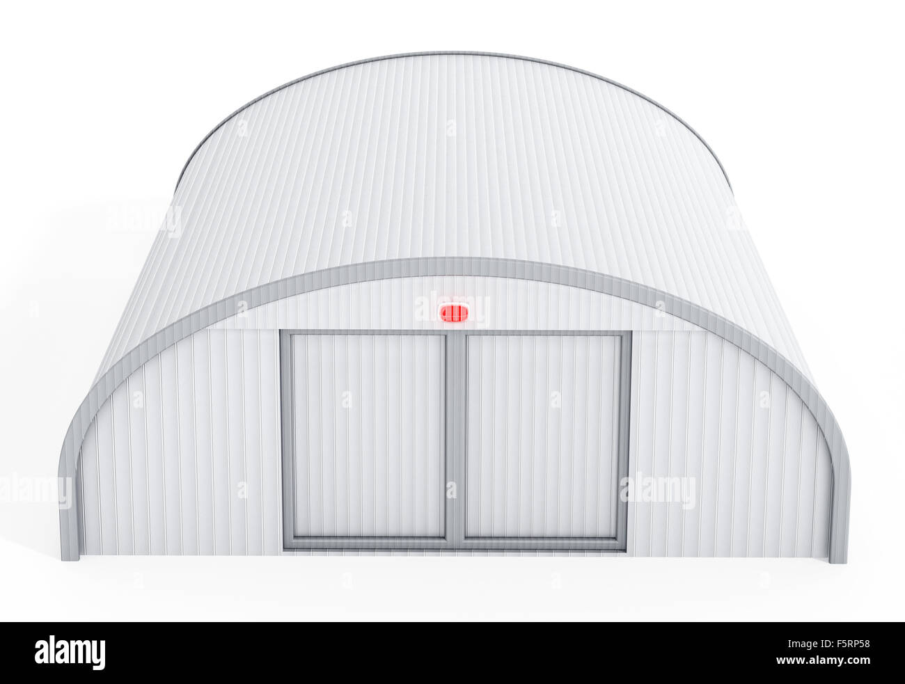 White airplane hangar isolated on white background Stock Photo