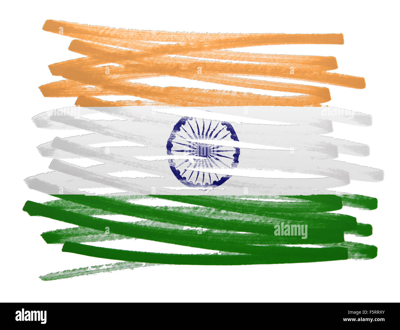 Flag illustration made with pen - India Stock Photo