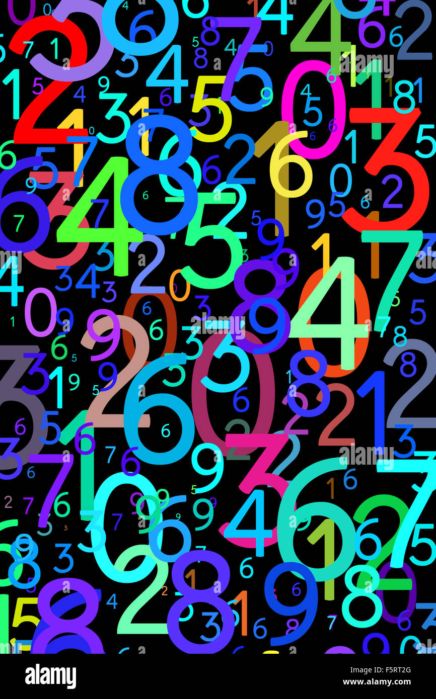 Abstract colorful numbers. Use for background or texture Stock Photo ...