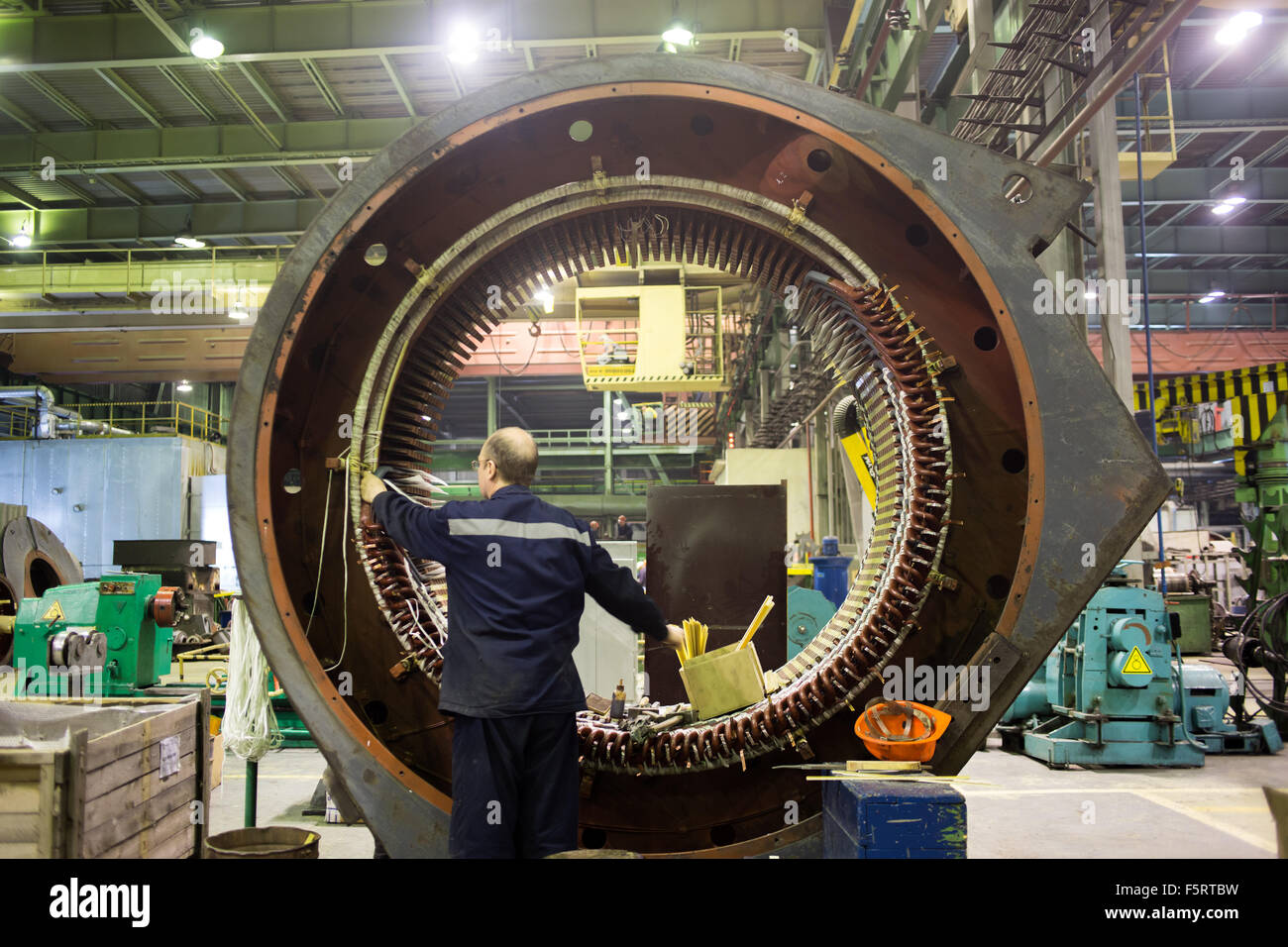 Stator of a big electric motor Stock Photo Alamy
