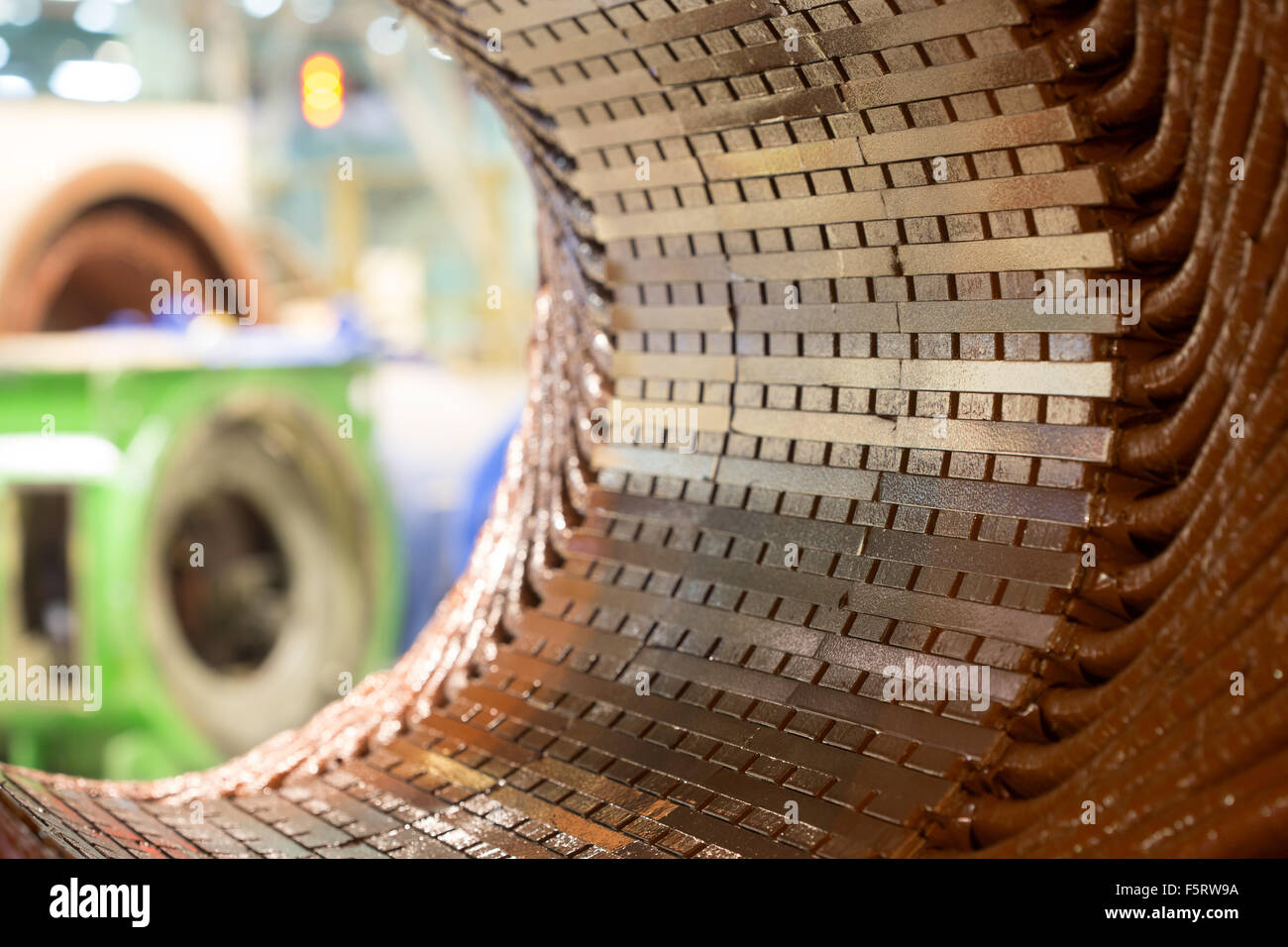Stator of a big electric motor Stock Photo