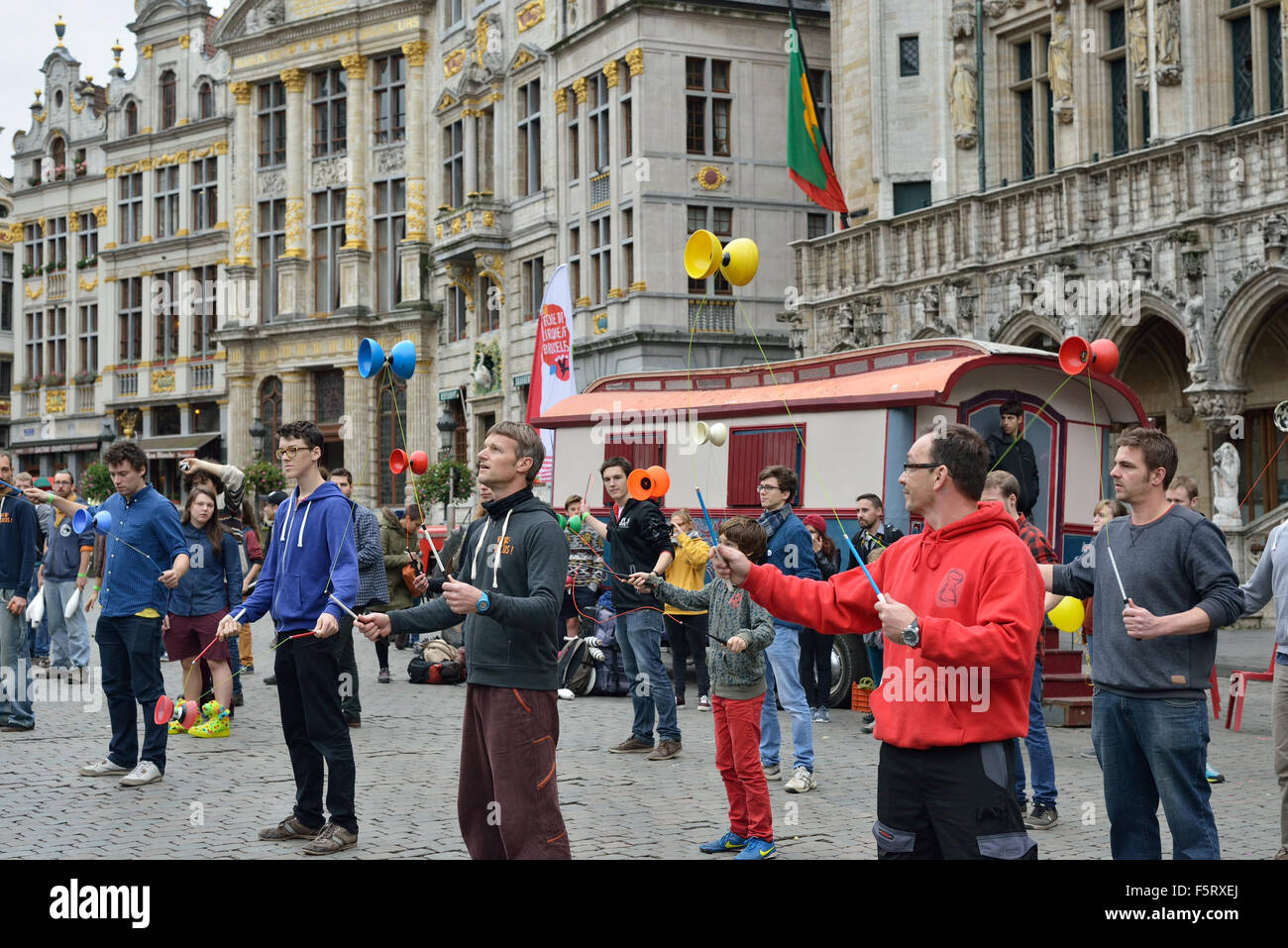Students And Amateurs Of Cirque Participate In Performance And Presentation Of School Of Cirque On Grand Place In Brussels On Sunday 8 November Students And Amateurs Of Cirque Participate In Performance And Presentation Of School Of Cirque On Grand Place In Brussels On Sunday 8 November