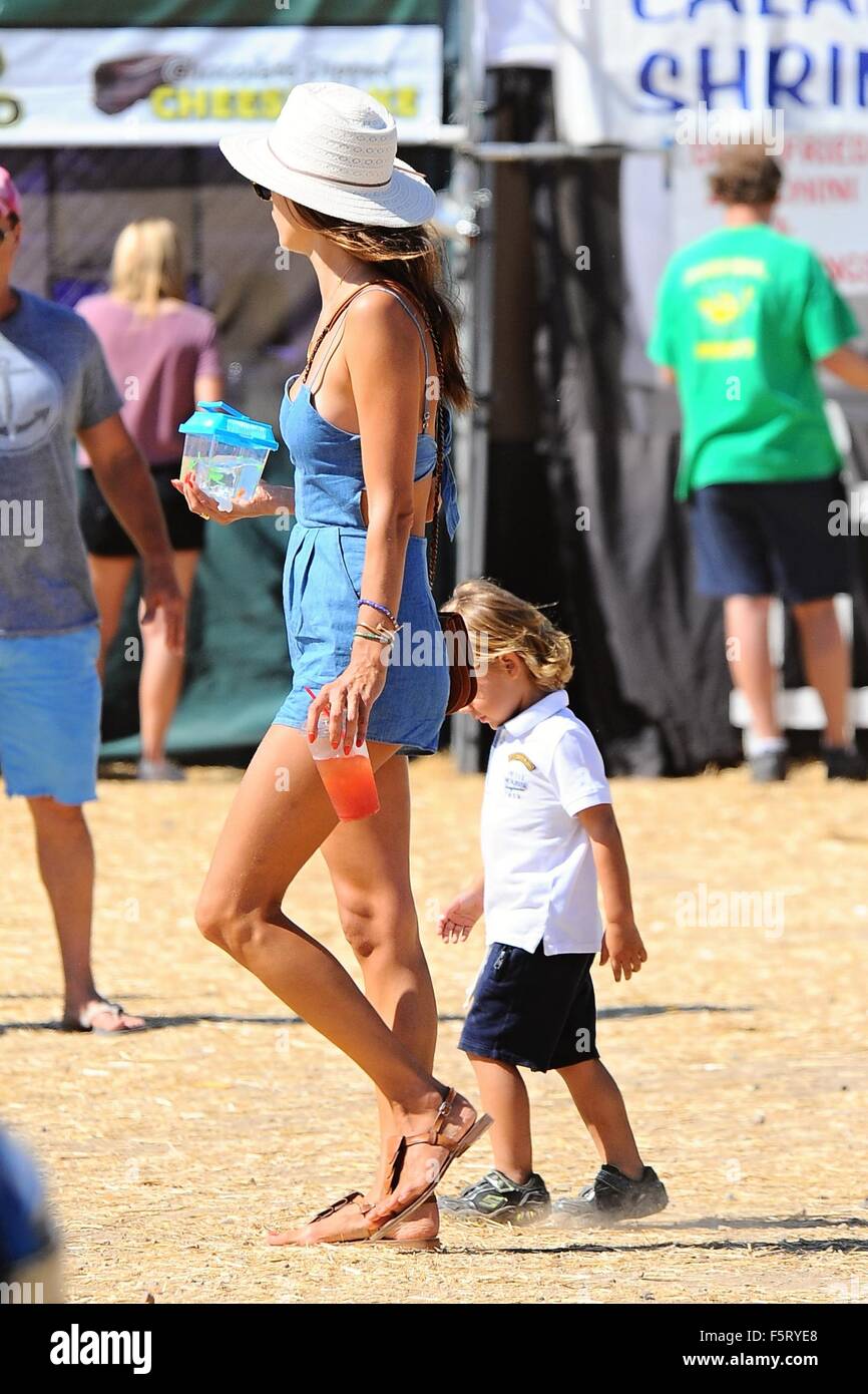 Alessandra Ambrosio takes her children, Anja Louise and Noah Phoenix to