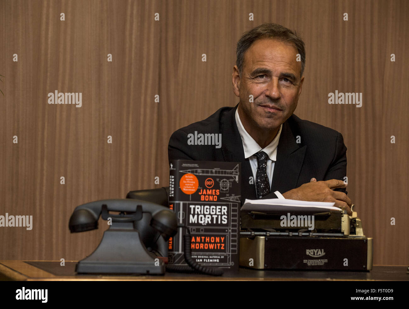 Author Anthony Horowitz attends the book launch for “Trigger Mortis” in