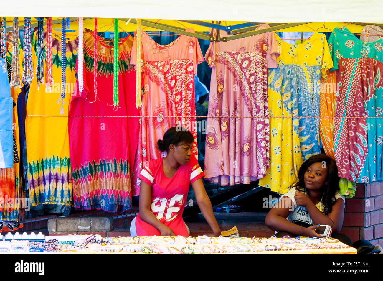 Craft stall, Sunday craft market, Arcades shopping centre, Lusaka, Zambia Stock Photo
