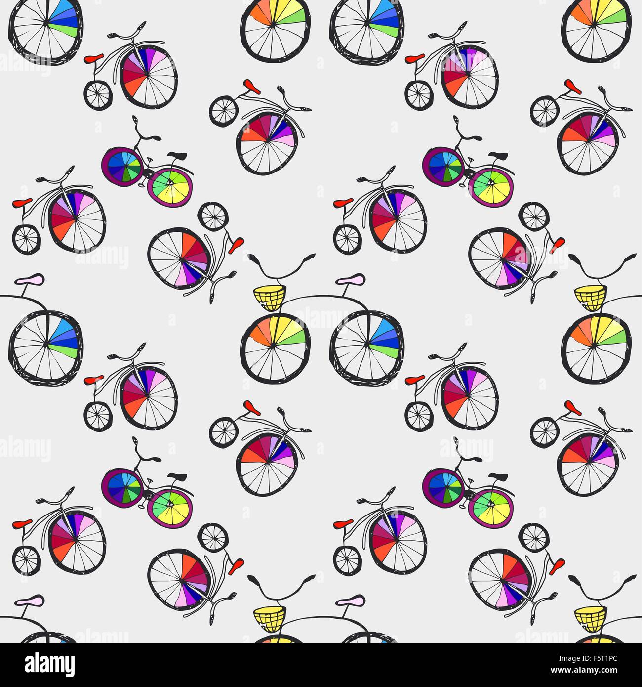 Cute doodle bicycles Stock Vector Image & Art - Alamy