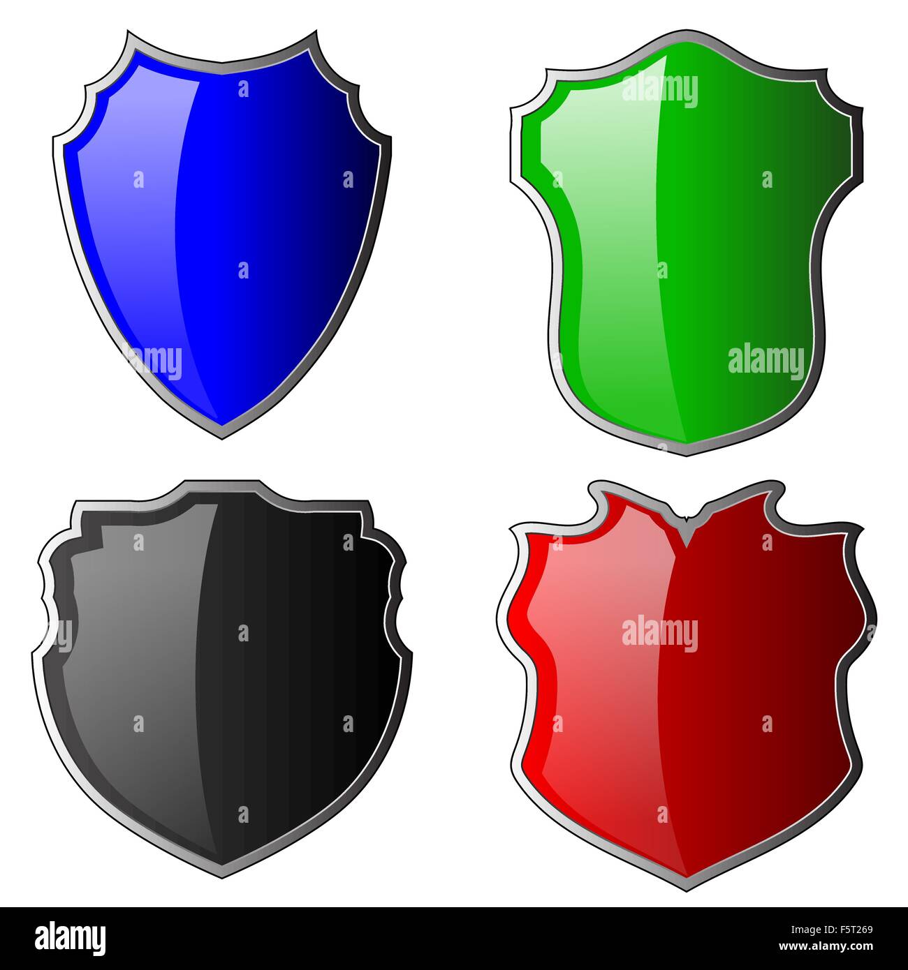 Set of Shields Stock Vector