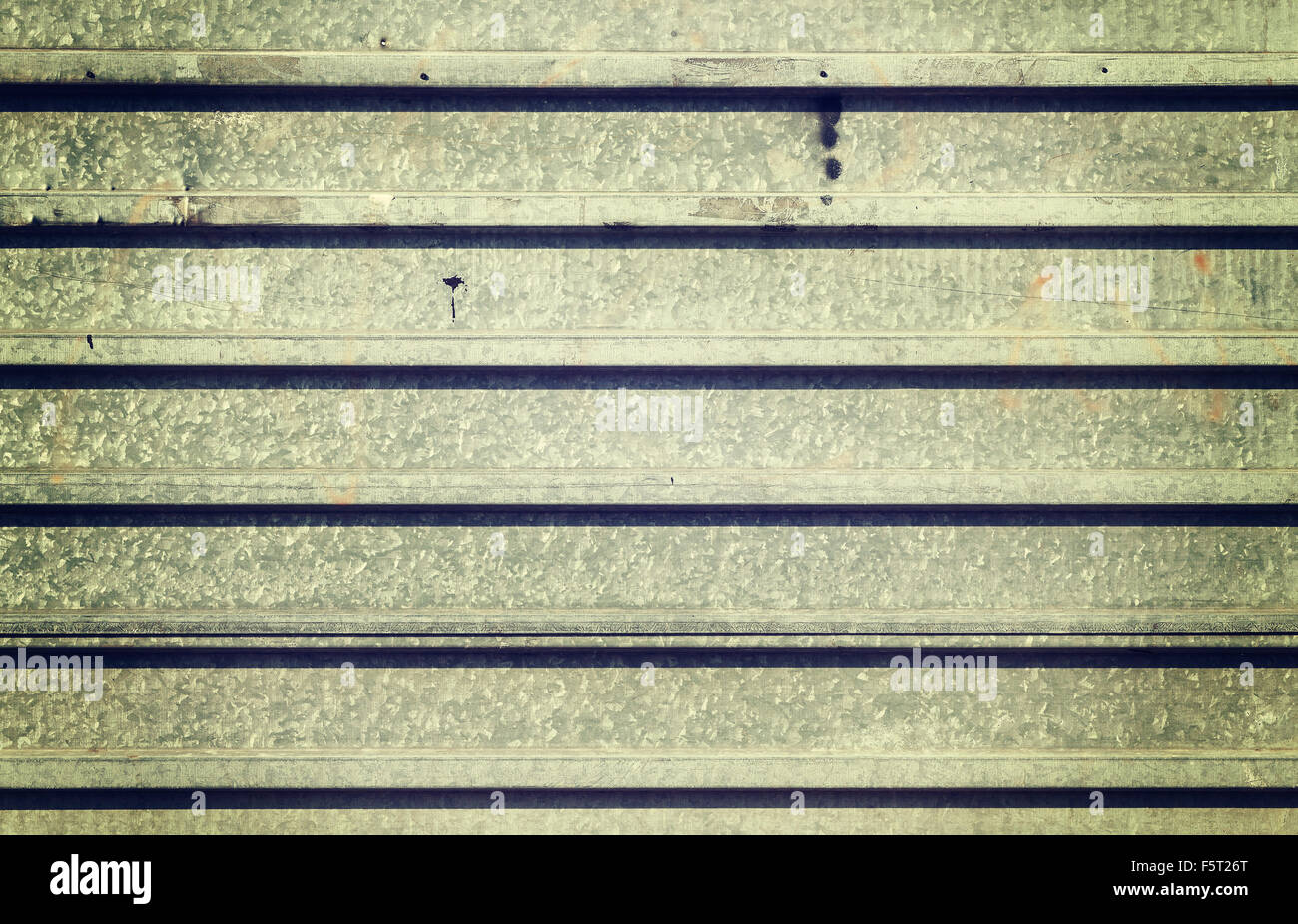 Grunge corrugated metal wall, abstract industrial background. Stock Photo