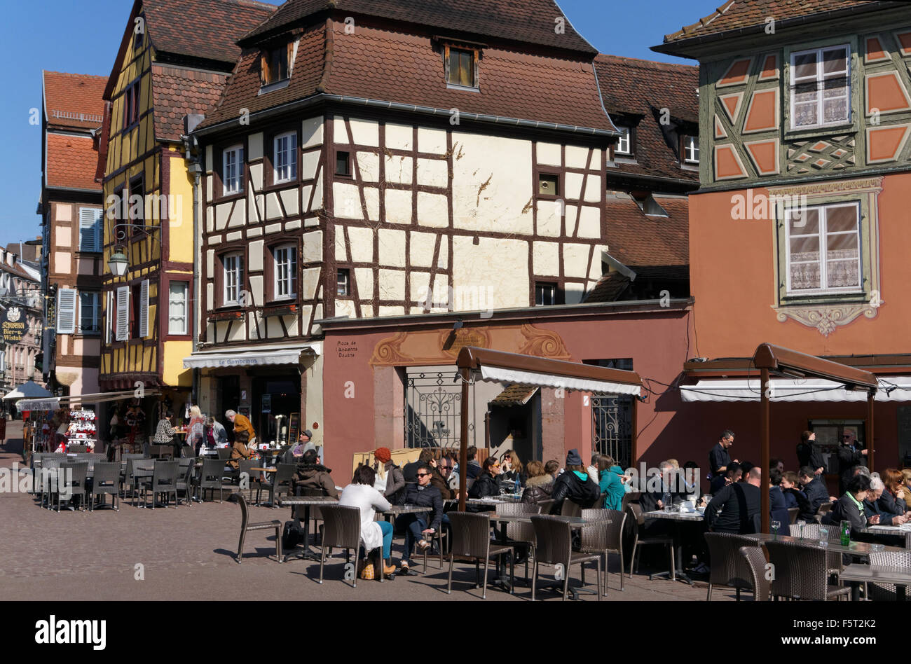Place de l'Ancienne Douane - square, historic centre, Colmar, Alsace, France Stock Photo