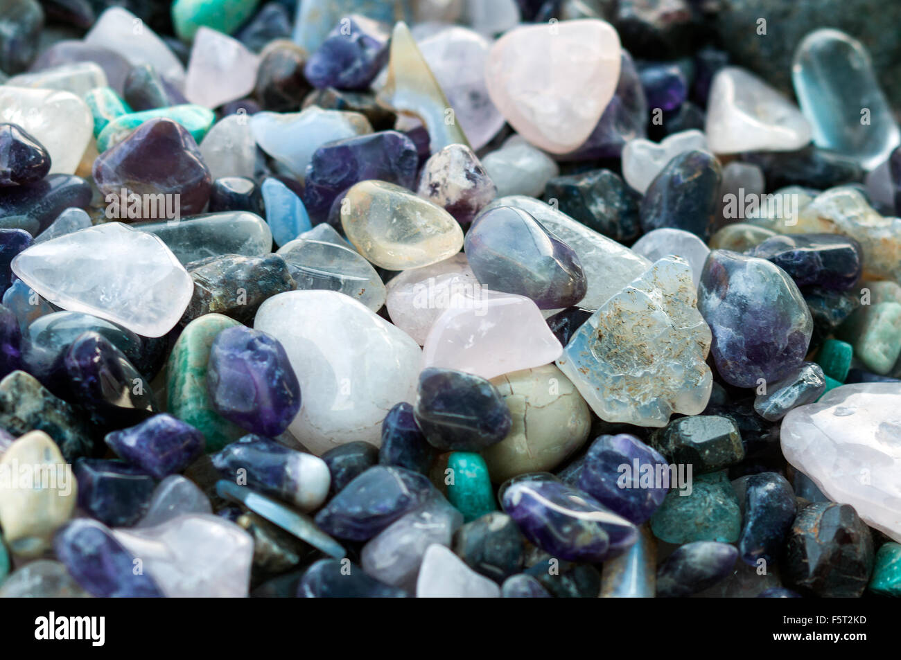 Mineral stones on sale, Arcades shopping centre, Sunday craft market, Lusaka, Zambia Stock Photo