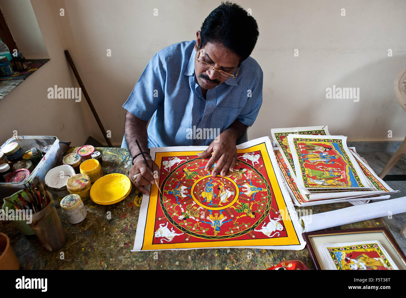 Cheriyal scroll painting ( India) Stock Photo