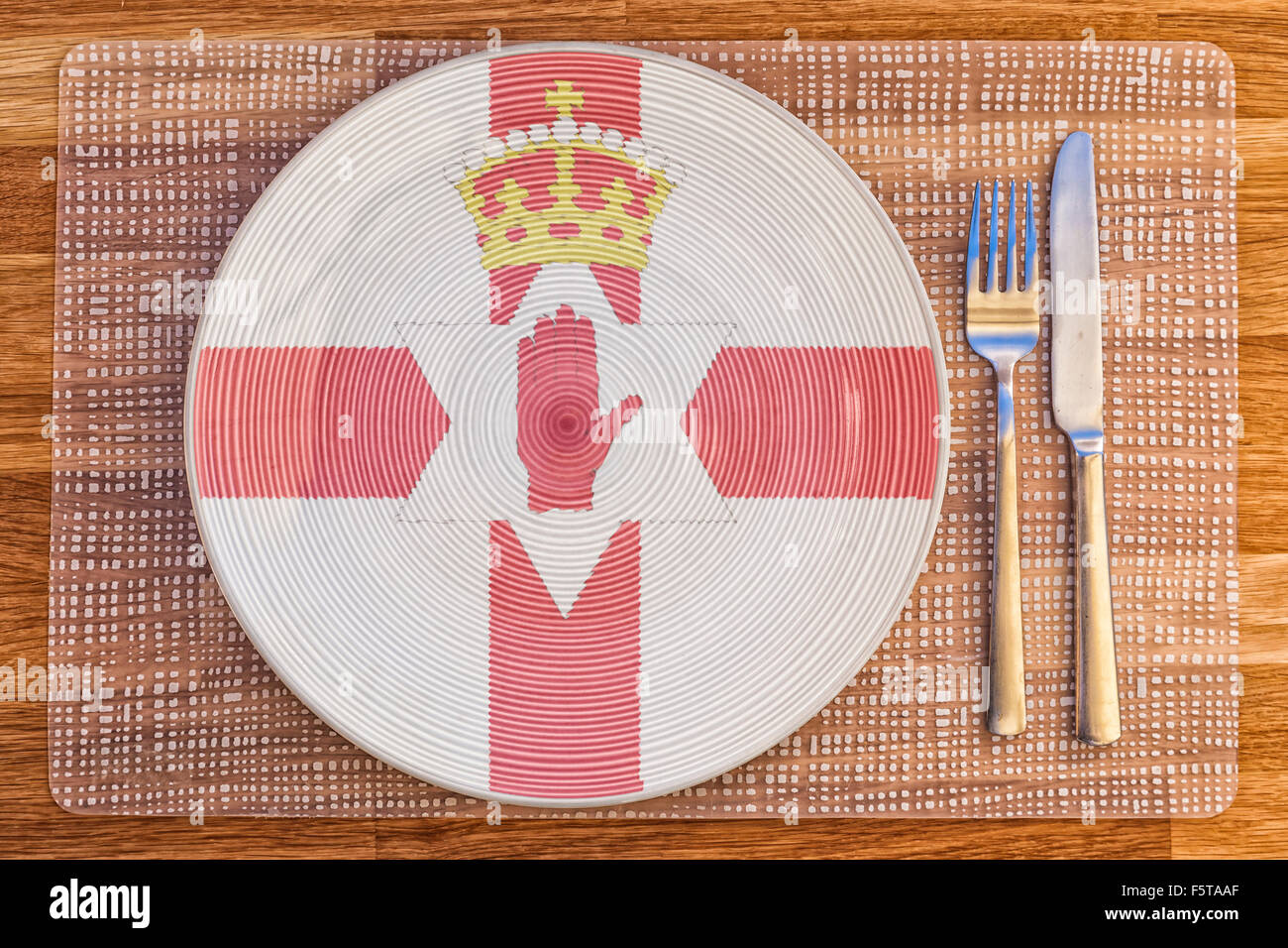 Dinner plate with the flag of Northern Ireland on it for your