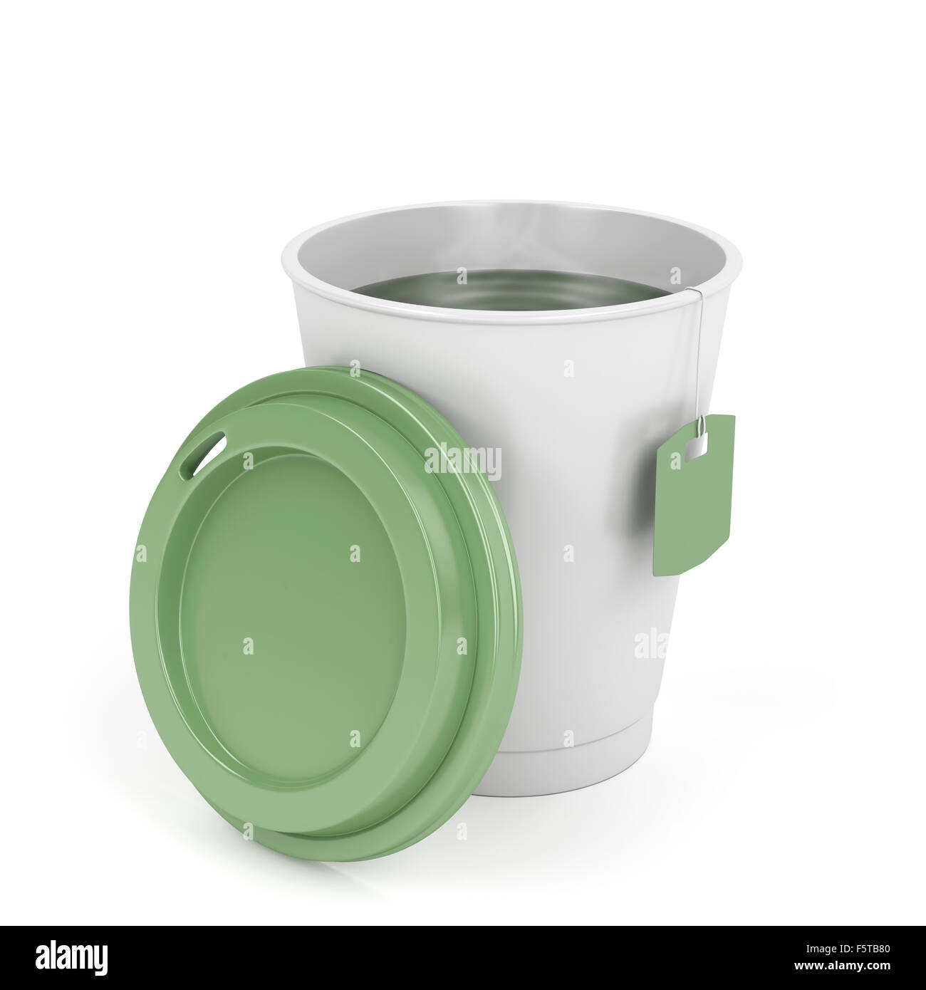 Opened paper tea cup on white background Stock Photo - Alamy