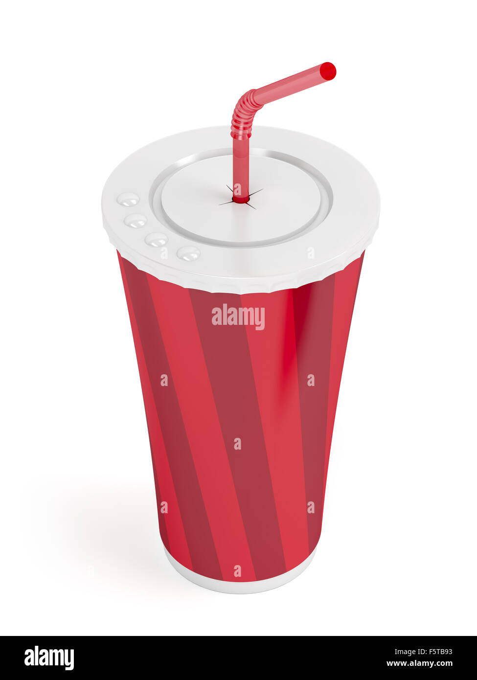 Fast food paper cup with red bendable straw Stock Photo - Alamy