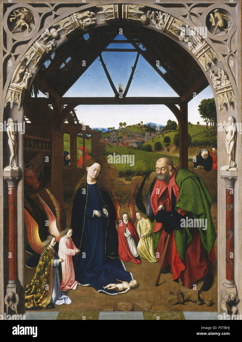 Petrus Christus - The Nativity Stock Photo