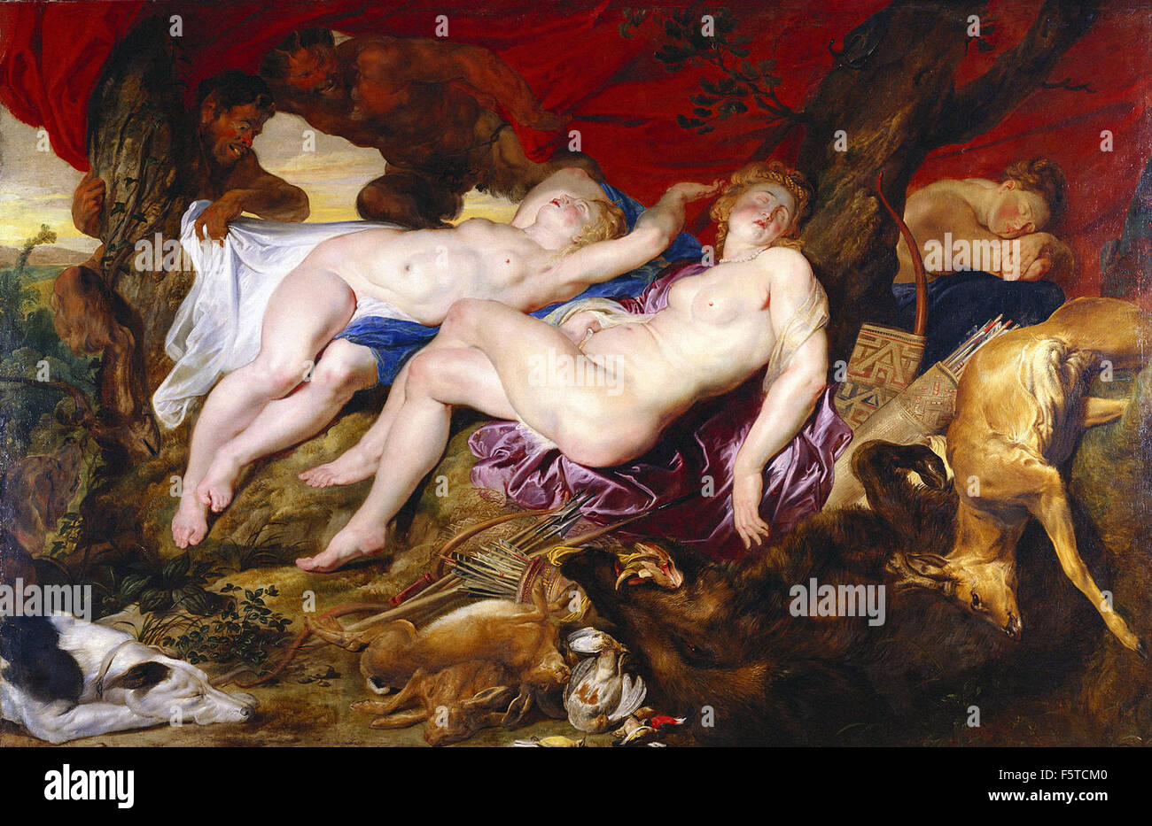 Peter Paul Rubens - Diana and her Nymphs Spied upon by Satyrs Stock Photo