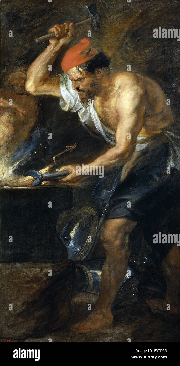 Peter Paul Rubens - Vulcan forging Jupiter's Lightening Bolts Stock Photo