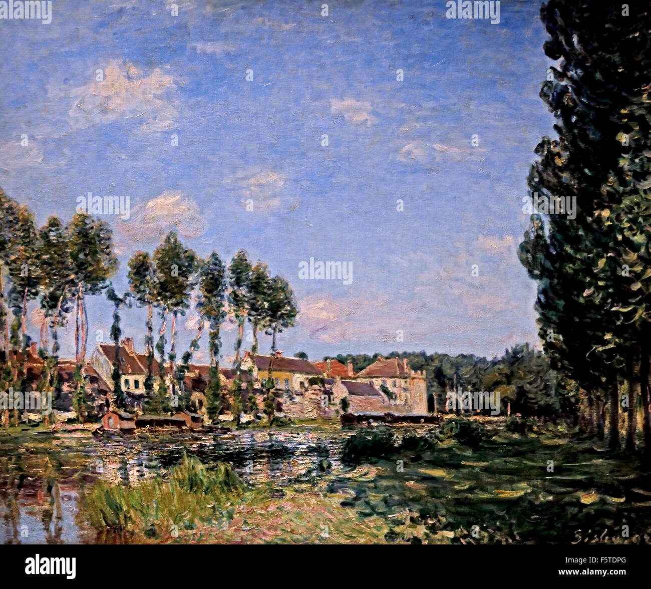 Moret, bords du Loing - Moret, banks of the Loing 1892 Alfred Sisley 1839 - 1899 British / French Impressionist France Stock Photo