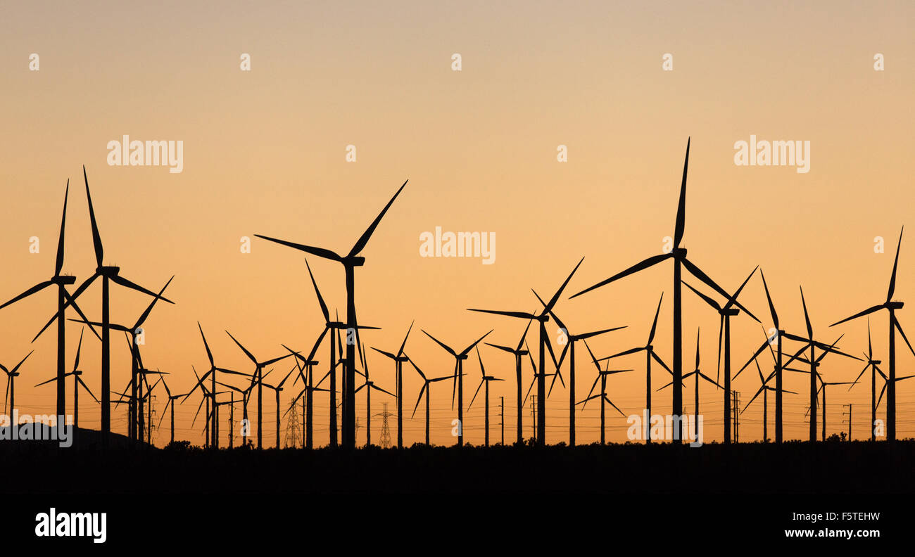 The Alta Wind Energy Center in Kern County, California. Stock Photo